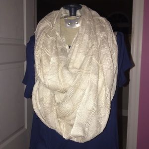 Sparkly off-white/tan infinity scarf